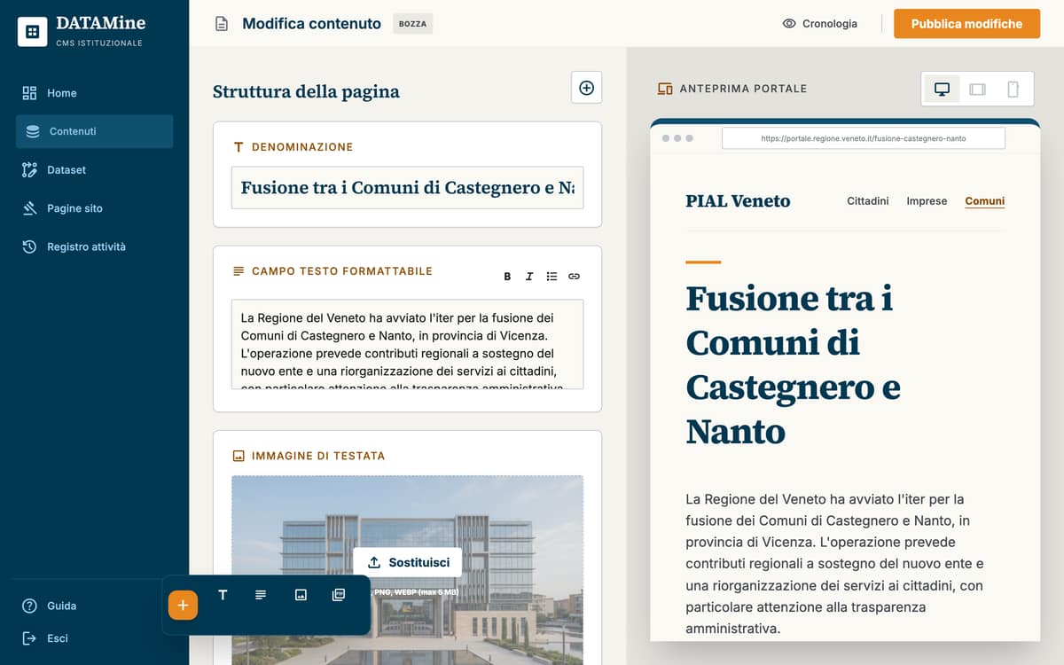 Editor dei contenuti — nuova proposta