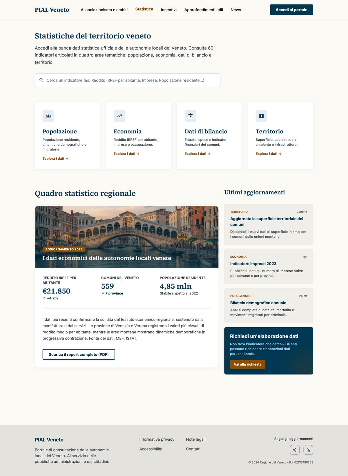 Area statistica — nuova proposta